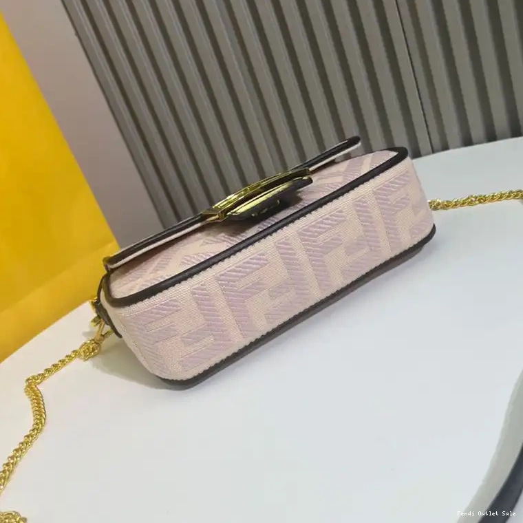Cheap Mini Canvas Motif Bag In Cherry FF Fendi Baguette 0516